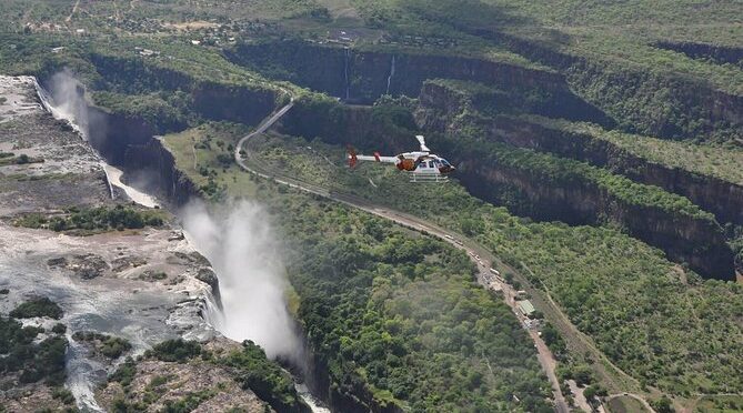 Helicopter flights over the Victoria Falls