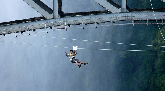 Tandem- Zip Line ( Foofie Slide) Victoria Falls Bridge.