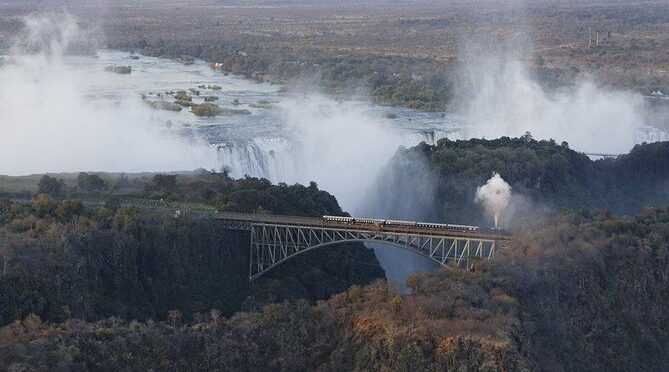 Helicopter Ride above the Falls Window View
