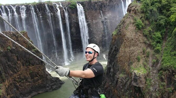 Abseiling at Victoria Falls